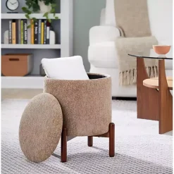 Discount Kirklands Home Daniella Storage Ottoman Tan