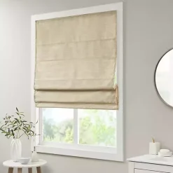 Clearance Kirklands Home Faux Silk Room Darkening Roman Shade, 27 in. Tan