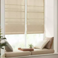 Clearance Kirklands Home Faux Silk Room Darkening Roman Shade, 27 in. Tan