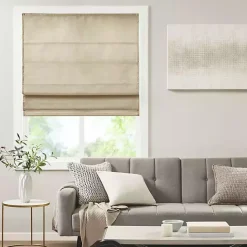 Outlet Kirklands Home Faux Silk Room Darkening Roman Shade, 31 in. Tan