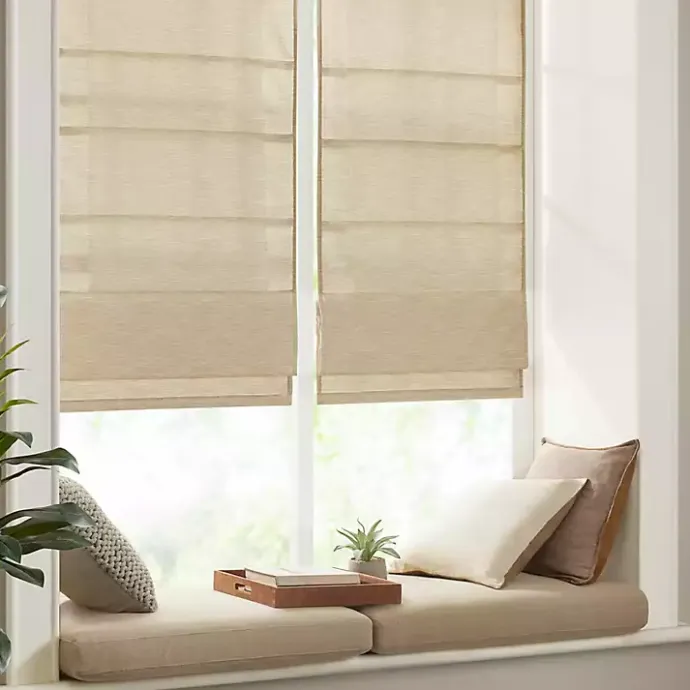 Online Kirklands Home Faux Silk Room Darkening Roman Shade, 33 in. Tan