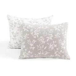 New Kirklands Home Tan Floral Reversible 3-pc. King Quilt Set
