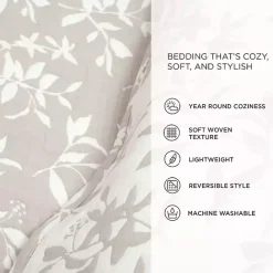Clearance Kirklands Home Tan Floral Reversible 3-pc. Full/Queen Quilt Set