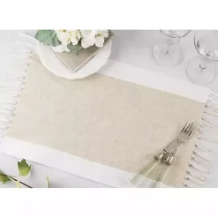 Hot Kirklands Home Tan Fringed Two Tone 4-pc. Placemat Set