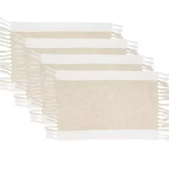 Hot Kirklands Home Tan Fringed Two Tone 4-pc. Placemat Set