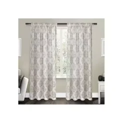 New Kirklands Home Nagano Linen Curtain Panel Set, 96 in. Tan