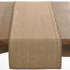 Best Kirklands Home Overcast Stitch Cotton Table Runner Tan