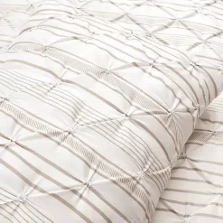 Best Kirklands Home Tan Pintuck Stripe Full/Queen 5-pc. Comforter Set