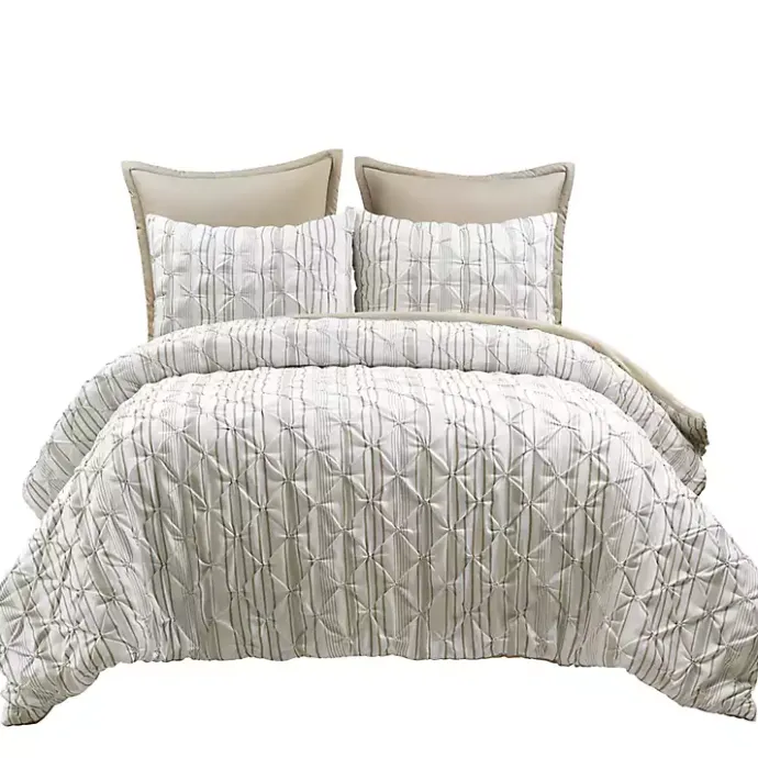 Best Kirklands Home Tan Pintuck Stripe King 5-pc. Comforter Set