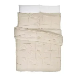 New Kirklands Home Riley Pleated 3-pc. Full/Queen Comforter Set Tan