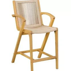 Clearance Kirklands Home Rope and Honey Wood Counter Stool Tan