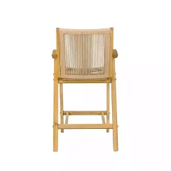 Clearance Kirklands Home Rope and Honey Wood Counter Stool Tan