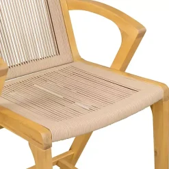 Clearance Kirklands Home Rope and Honey Wood Counter Stool Tan