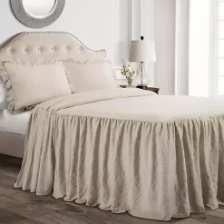 Online Kirklands Home Ruffle Skirt 3-pc. Queen Comforter Set Tan