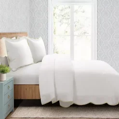 Sale Kirklands Home Tan Scalloped Edge 3-pc. Full/Queen Comforter Set