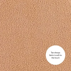 New Kirklands Home Sherpa Upholstered Storage Ottoman Tan