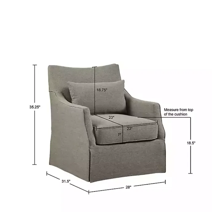 Sale Kirklands Home Skirted Swivel Martha Stewart Accent Chair Tan