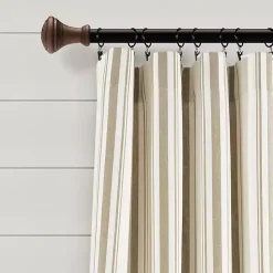 Outlet Kirklands Home Stripe Farmhouse Curtain Panel Set, 95 in. Tan