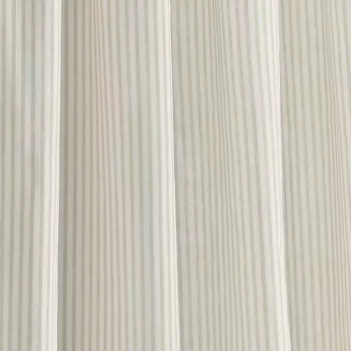 New Kirklands Home Tan Stripe Ruffled Curtain Panel Set, 84 in.