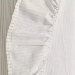 New Kirklands Home Tan Stripe Ruffled Curtain Panel Set, 84 in.