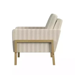 Discount Kirklands Home Tan Striped Upholstered Wood Frame Armchair