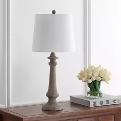 Online Kirklands Home Tan Tapered Column Rhett Table Lamp White