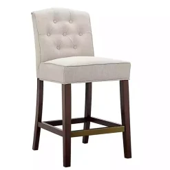 Hot Kirklands Home Tufted Upholstered Wood Counter Stool Tan