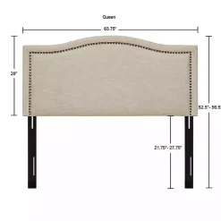 New Kirklands Home Upholstered Augusta Queen Headboard Tan
