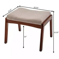 Sale Kirklands Home Upholstered Natasha Ottoman Stool Tan