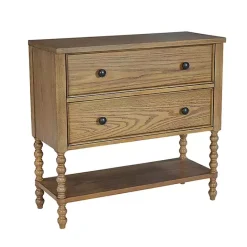 Sale Kirklands Home Wood Turned Legs 2-Drawer Chest Tan