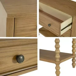 Sale Kirklands Home Wood Turned Legs 2-Drawer Chest Tan