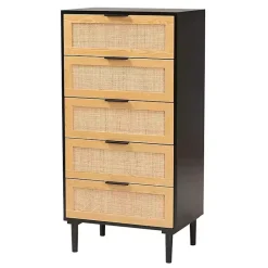 Best Kirklands Home Tara Two-Tone Espresso Rattan Chest