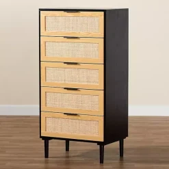 Best Kirklands Home Tara Two-Tone Espresso Rattan Chest