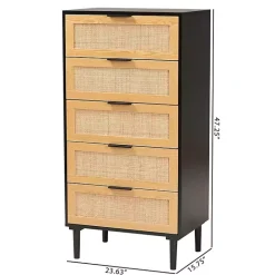 Best Kirklands Home Tara Two-Tone Espresso Rattan Chest