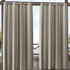 Hot Kirklands Home Taupe Canopy Outdoor Curtain Panel Set, 96 in. Tan