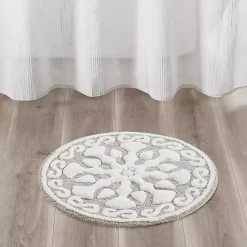 Outlet Kirklands Home Taupe Cotton Tufted Medallion Bath Mat, 25 in. Tan