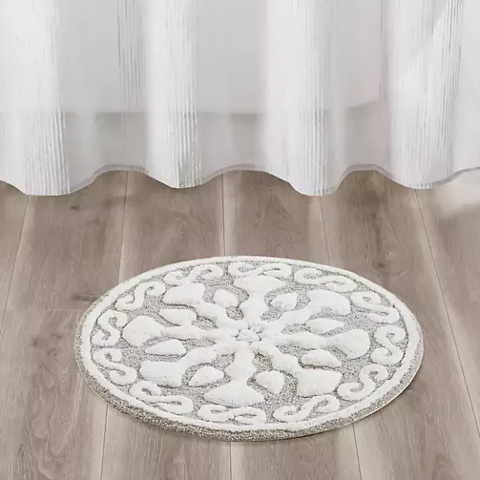 Outlet Kirklands Home Taupe Cotton Tufted Medallion Bath Mat, 25 in. Tan