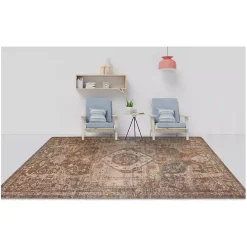 Best Kirklands Home Taupe Eaton Transitional Area Rug, 6x8