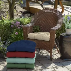 New Kirklands Home Taupe Leala 2-pc. Outdoor Wicker Chair Cushion Set Tan
