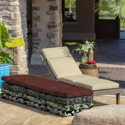 Kirklands Home Taupe Leala Texture Outdoor Chaise Cushion Tan