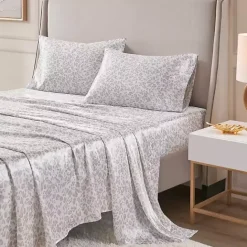 Discount Kirklands Home Taupe Leopard Print Satin 3-pc. Twin Sheet Set