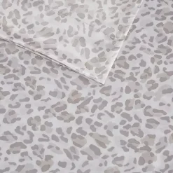 Sale Kirklands Home Taupe Leopard Print Satin 4-pc. King Sheet Set