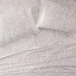 Sale Kirklands Home Taupe Leopard Print Satin 4-pc. King Sheet Set