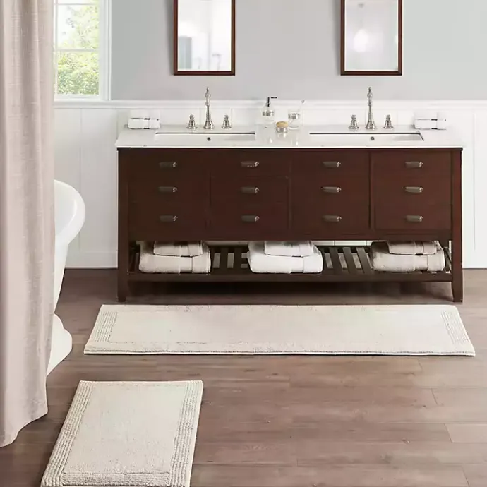 Hot Kirklands Home Taupe Tufted Reversible Cotton Bath Mat, 72 in. Tan