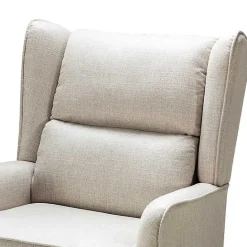 Clearance Kirklands Home Taupe Upholstered Natural Base Wingback Rocker Tan