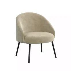 Clearance Kirklands Home Taupe Velvet Modern Accent Chair Tan