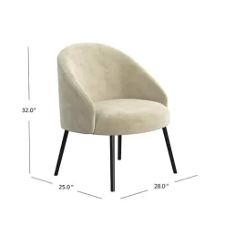 Clearance Kirklands Home Taupe Velvet Modern Accent Chair Tan