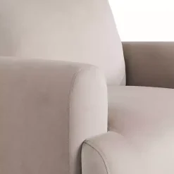 Clearance Kirklands Home Taupe Velvet Upholstered Knox Accent Chair Tan
