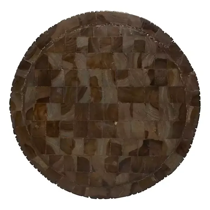 Hot Kirklands Home Teak Wood Drum Accent Table Brown