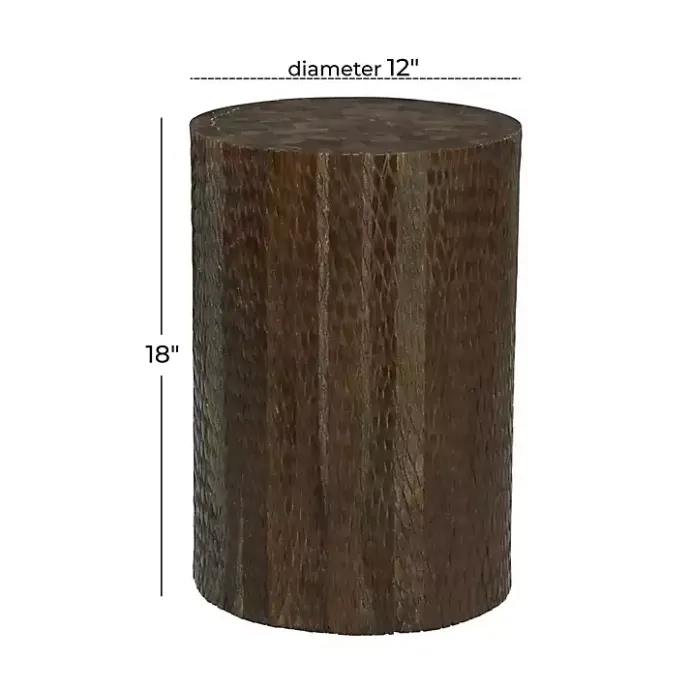Hot Kirklands Home Teak Wood Drum Accent Table Brown